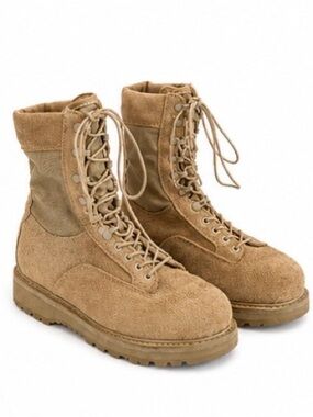 Vintage Canadian Army Beige Suede Desert Combat Boots Vibram Sole/Womens Size 7